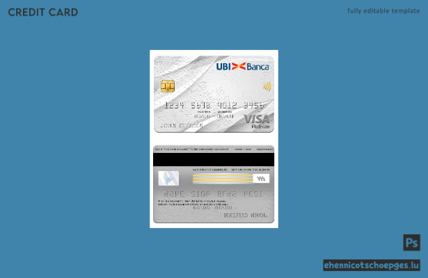 Beispielvorschau der italienischen UBI Bank Visa Platinum Card